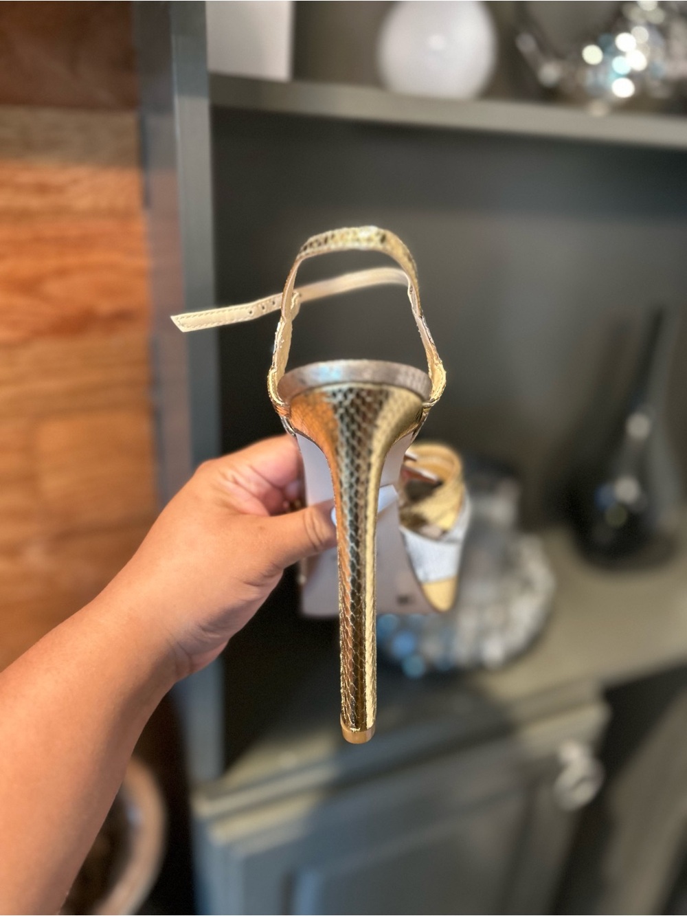 Jessica Simpson Metallic Gold and Silver Platform High Heel Sandals - Picture 6 of 9